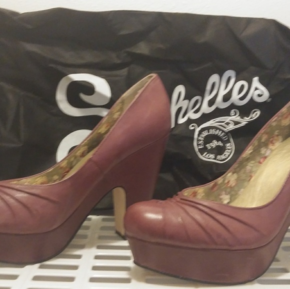 Seychelles Mauve Leather Platform Pumps - Picture 6 of 6